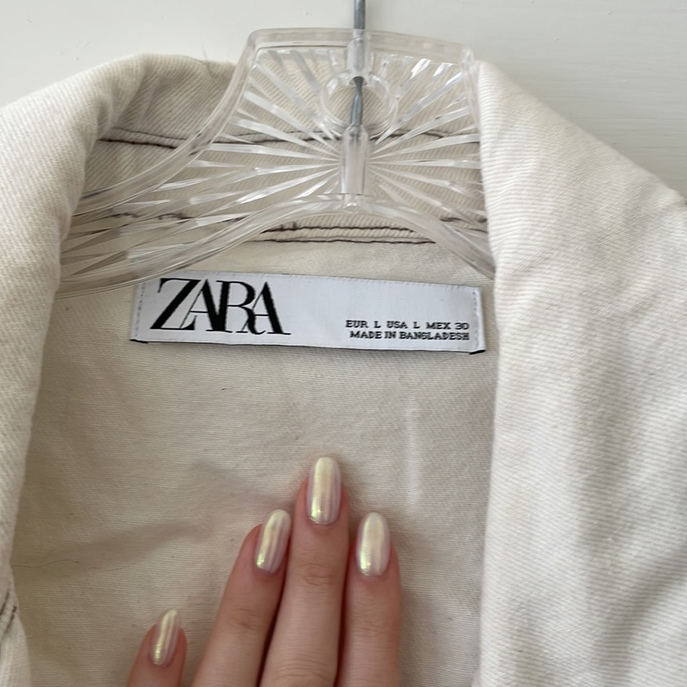 Zara Off White Button-Up Jacket - Picture 2 of 5